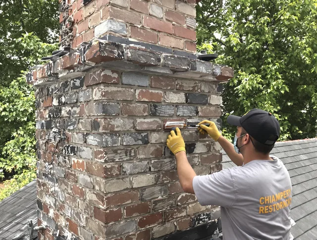 In-progress chimney restoration by Savannah Chimney Sweep in Savannah, GA