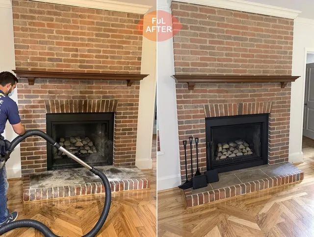 Savannah Chimney Sweep carefully sanitizing a fireplace in Savannah, GA