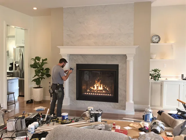 Newly installed fireplace by Savannah Chimney Sweep in Savannah, GA