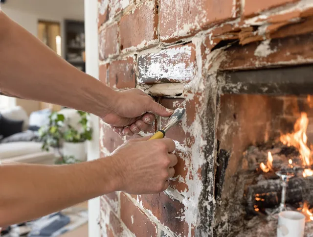 Routine fireplace repair by Savannah Chimney Sweep in Savannah, GA